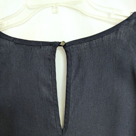 J. Crew Relaxed Jumpsuit S Linen Lyocell Drawstring Navy Blue Comfy Flowy - Picture 7 of 15